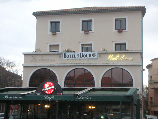 "Mein" Hotel, de la Bourse. Ich war der einzige Gast.
