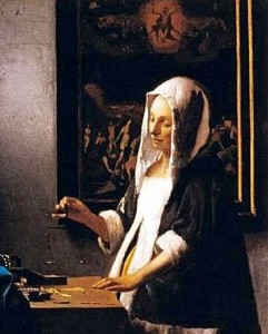 Jan Vermeer Frau mit Waage 500